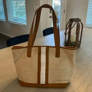 GiGI New York Canvas & Leather Tote/Shoulder bag